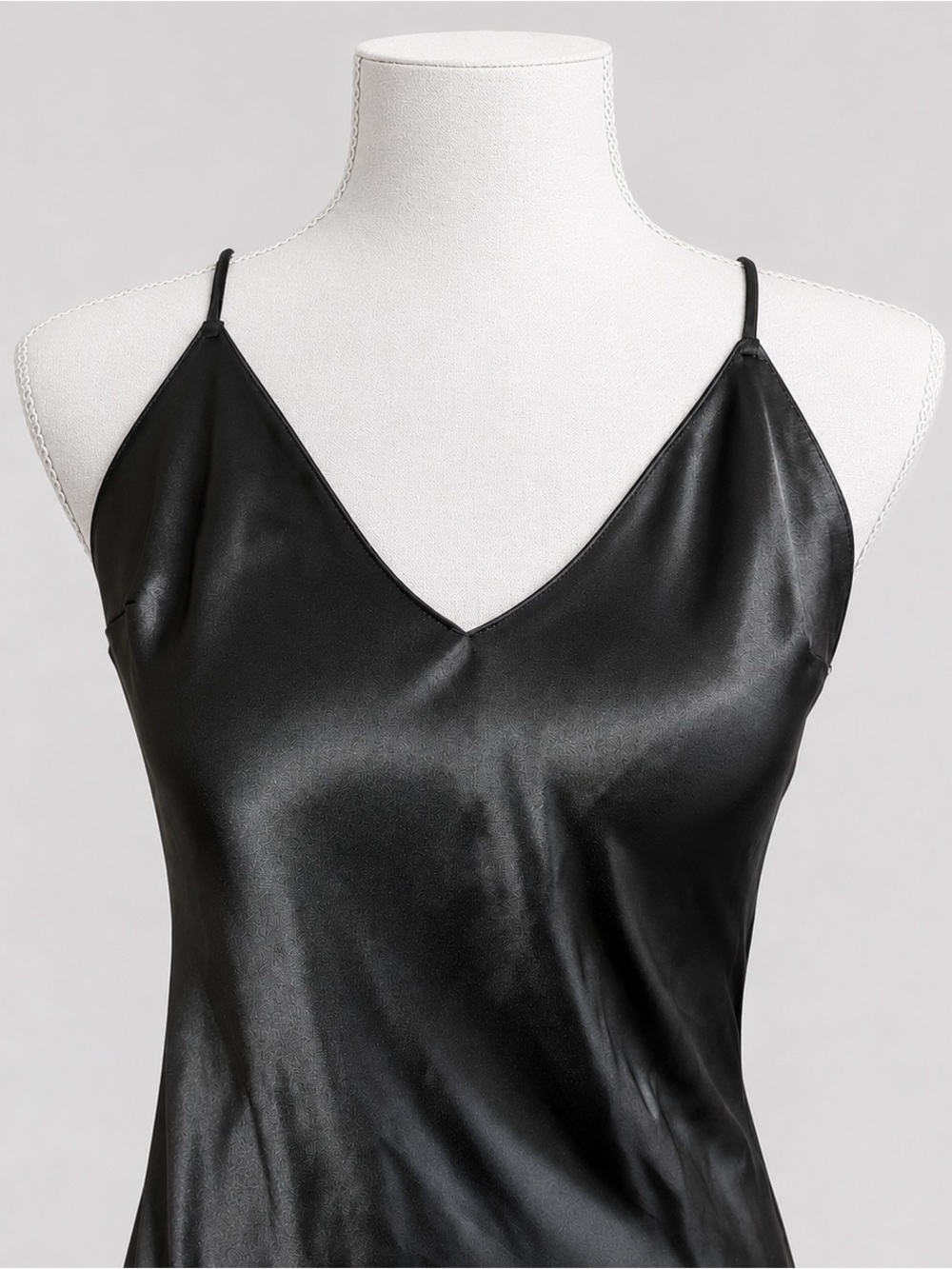 Victoria’s Secret NWT Black Satin Bias Cut Slip Dress Open Crisscross Back Sz S - Picture 3 of 8